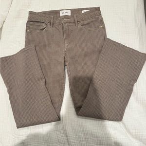 Frame le crop flare houndstooth stretch jeans